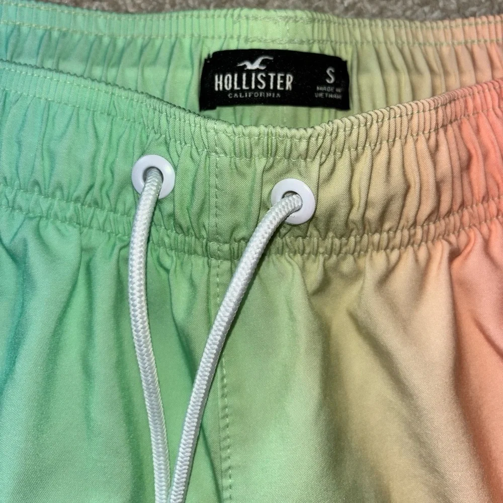 Hollister Green and Orange Gradient Swim Shorts